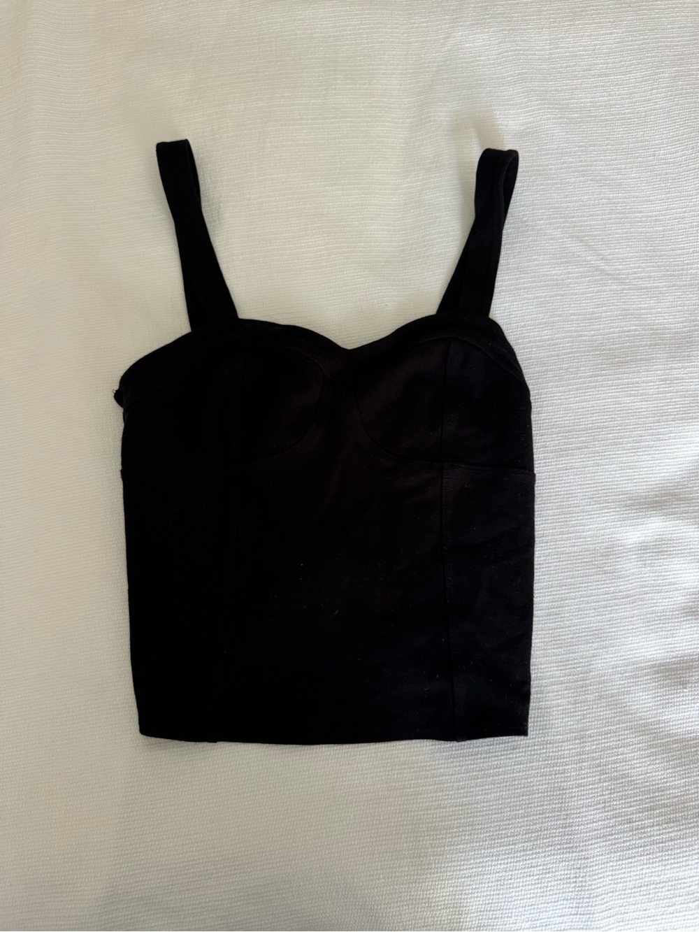 Black Bustier Crop Top - Women's Sleeveless Tank